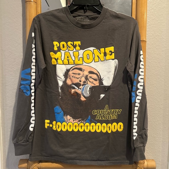 Post Malone Tops - Post Malone F-1 Trillion tour unisex long sleeve tee /pre-loved, sleeve details
